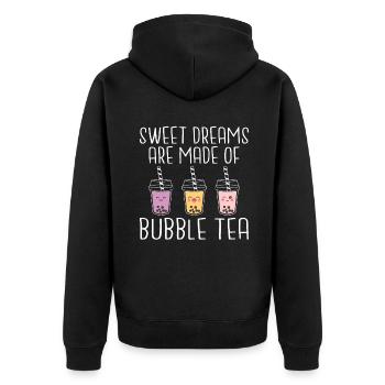 Bubble Tea Lover Gift - Unisex Premium Organic Zip Hoodie - black - Back - Nico (187cm)