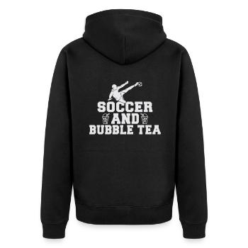 Bubble Tea Lover Gift - Unisex Premium Organic Zip Hoodie - black - Back - Nico (187cm)