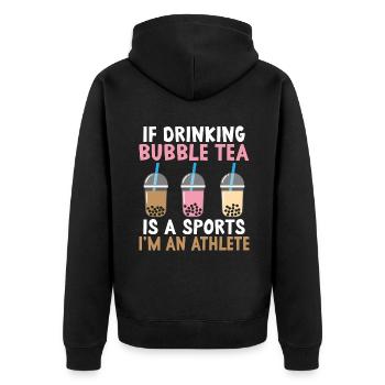 Bubble Tea Lover Gift - Unisex Premium Organic Zip Hoodie - black - Back - Nico (187cm)