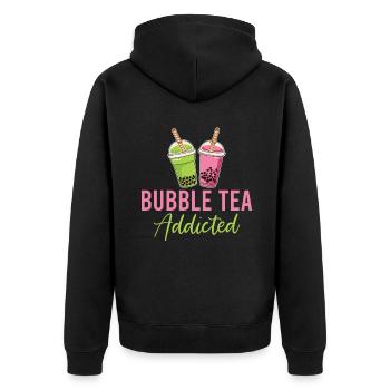 Bubble Tea Lover Gift - Unisex Premium Organic Zip Hoodie - black - Back - Nico (187cm)