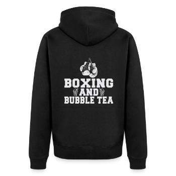 Bubble Tea Lover Gift - Unisex Premium Organic Zip Hoodie - black - Back - Nico (187cm)