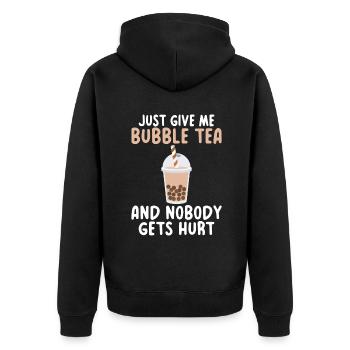 Bubble Tea Lover Gift - Unisex Premium Organic Zip Hoodie - black - Back - Nico (187cm)