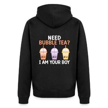 Bubble Tea Lover Gift - Unisex Premium Organic Zip Hoodie - black - Back - Nico (187cm)