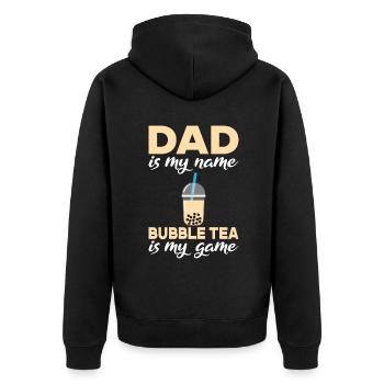 Bubble Tea Lover Cadeau - Veste à capuche bio Premium Unisexe - noir - Dos - Nico (187cm)