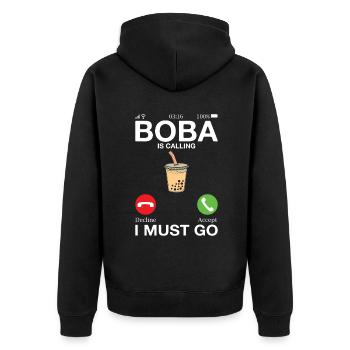 Bubble Tea Lover Gift - Unisex Premium Organic Zip Hoodie - black - Back - Nico (187cm)