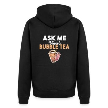 Bubble Tea Lover Gift - Unisex Premium Organic Zip Hoodie - black - Back - Nico (187cm)