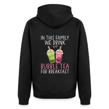 Bubble Tea Lover Cadeau - Veste à capuche bio Premium Unisexe - noir - Dos - Nico (187cm)