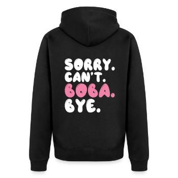 Bubble Tea Lover Gift - Unisex Premium Organic Zip Hoodie - black - Back - Nico (187cm)