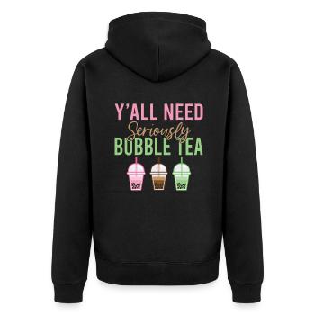 Bubble Tea Lover Cadeau - Veste à capuche bio Premium Unisexe - noir - Dos - Nico (187cm)