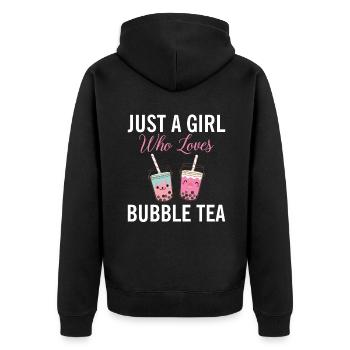 Bubble Tea Lover Cadeau - Veste à capuche bio Premium Unisexe - noir - Dos - Nico (187cm)