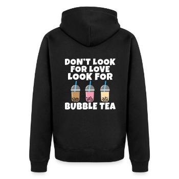 Bubble Tea Lover Gift - Unisex Premium Organic Zip Hoodie - black - Back - Nico (187cm)
