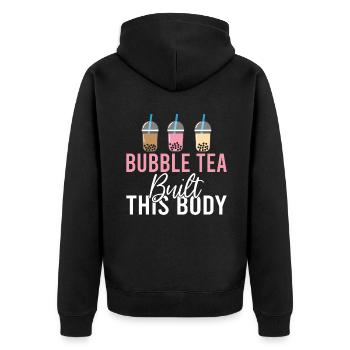 Bubble Tea Lover Gift - Unisex Premium Organic Zip Hoodie - black - Back - Nico (187cm)