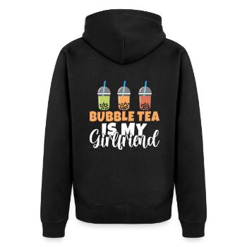 Bubble Tea Lover Gift - Unisex Premium Organic Zip Hoodie - black - Back - Nico (187cm)