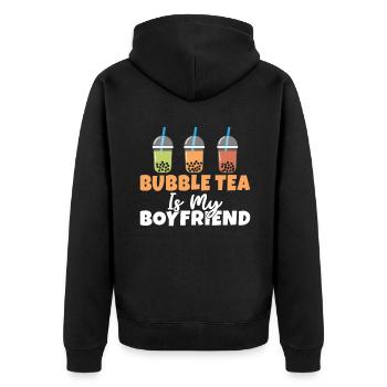 Bubble Tea Lover Gift - Unisex Premium Organic Zip Hoodie - black - Back - Nico (187cm)