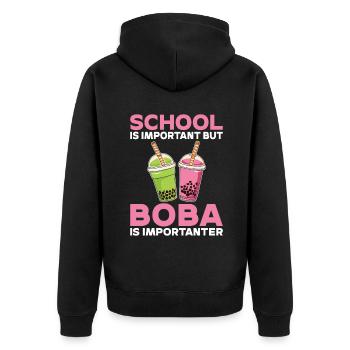 Bubble Tea Lover Cadeau - Veste à capuche bio Premium Unisexe - noir - Dos - Nico (187cm)