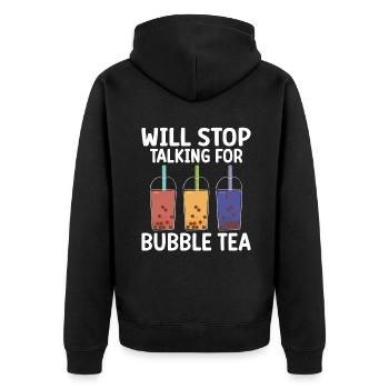 Bubble Tea Lover Cadeau - Veste à capuche bio Premium Unisexe - noir - Dos - Nico (187cm)