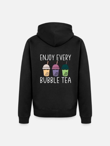 Bubble Tea Lover Gift - Unisex Premium Organic Zip Hoodie - black