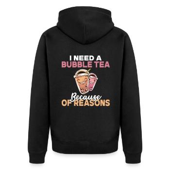Bubble Tea Lover Gift - Unisex Premium Organic Zip Hoodie - black - Back - Nico (187cm)