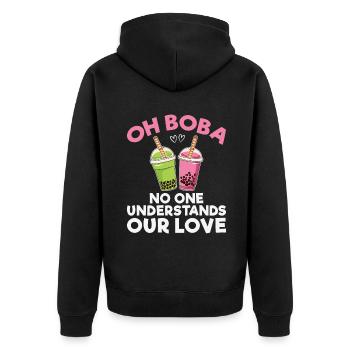 Bubble Tea Lover Gift - Unisex Premium Organic Zip Hoodie - black - Back - Nico (187cm)