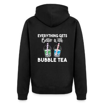 Bubble Tea Lover Cadeau - Veste à capuche bio Premium Unisexe - noir - Dos - Nico (187cm)