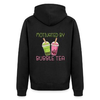 Bubble Tea Lover Cadeau - Veste à capuche bio Premium Unisexe - noir - Dos - Nico (187cm)