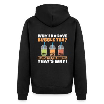 Bubble Tea Lover Gift - Unisex Premium Organic Zip Hoodie - black - Back - Nico (187cm)