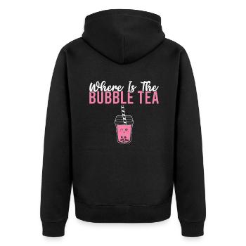 Bubble Tea Lover Gift - Unisex Premium Organic Zip Hoodie - black - Back - Nico (187cm)