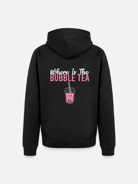 Bubble Tea Lover Gift - Unisex Premium Organic Zip Hoodie - black
