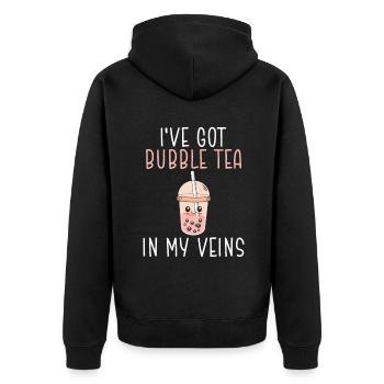 Bubble Tea Lover Gift - Unisex Premium Organic Zip Hoodie - black - Back - Nico (187cm)