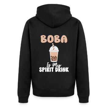 Bubble Tea Lover Gift - Unisex Premium Organic Zip Hoodie - black - Back - Nico (187cm)