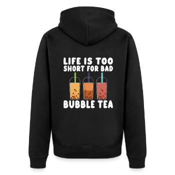 Bubble Tea Lover Gift - Unisex Premium Organic Zip Hoodie - black - Back - Nico (187cm)