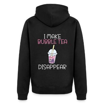 Bubble Tea Lover Gift - Unisex Premium Organic Zip Hoodie - black - Back - Nico (187cm)