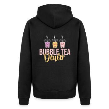 Bubble Tea Lover Gift - Unisex Premium Organic Zip Hoodie - black - Back - Nico (187cm)