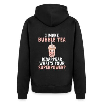 Bubble Tea Lover Gift - Unisex Premium Organic Zip Hoodie - black - Back - Nico (187cm)