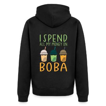 Bubble Tea Lover Gift - Unisex Premium Organic Zip Hoodie - black - Back - Nico (187cm)