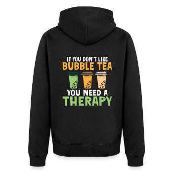 Bubble Tea Lover Gift - Unisex Premium Organic Zip Hoodie - black - Back - Nico (187cm)