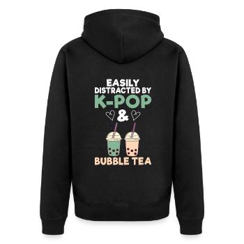Bubble Tea Lover Gift - Unisex Premium Organic Zip Hoodie - black - Back - Nico (187cm)