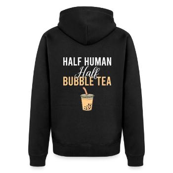 Bubble Tea Lover Gift - Unisex Premium Organic Zip Hoodie - black - Back - Nico (187cm)