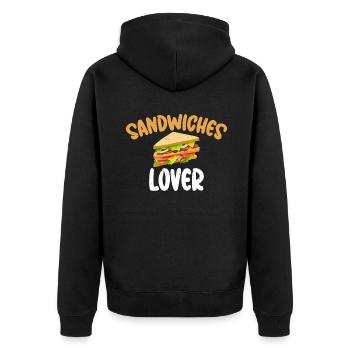 Sandwich Lover Gift - Unisex Premium Organic Zip Hoodie - black - Back - Nico (187cm)