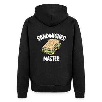 Sandwich Lover Gift - Unisex Premium Organic Zip Hoodie - black - Back - Nico (187cm)