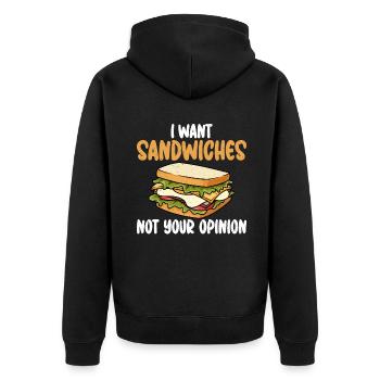 Sandwich Lover Gift - Unisex Premium Organic Zip Hoodie - black - Back - Nico (187cm)