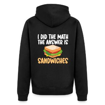 Sandwich Lover Gift - Unisex Premium Organic Zip Hoodie - black - Back - Nico (187cm)