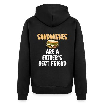 Sandwich Lover Gift - Unisex Premium Organic Zip Hoodie - black - Back - Nico (187cm)