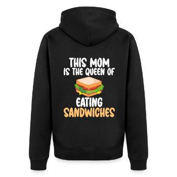 Sandwich Lover Gift - Unisex Premium Organic Zip Hoodie - black - Back - Nico (187cm)