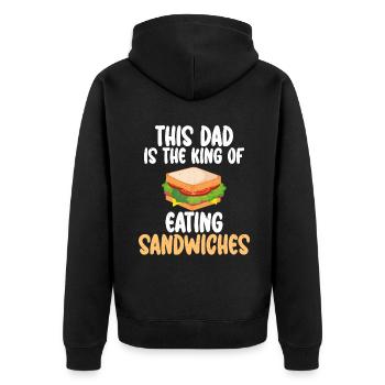 Sandwich Lover Gift - Unisex Premium Organic Zip Hoodie - black - Back - Nico (187cm)