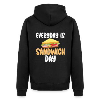 Sandwich Lover Gift - Unisex Premium Organic Zip Hoodie - black - Back - Nico (187cm)