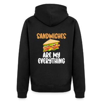 Sandwich Lover Gift - Unisex Premium Organic Zip Hoodie - black - Back - Nico (187cm)