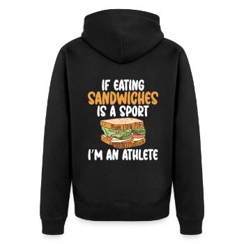 Sandwich Lover Gift - Unisex Premium Organic Zip Hoodie - black - Back - Nico (187cm)