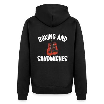 Sandwich Lover Gift - Unisex Premium Organic Zip Hoodie - black - Back - Nico (187cm)