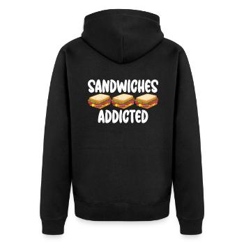 Sandwich Lover Gift - Unisex Premium Organic Zip Hoodie - black - Back - Nico (187cm)